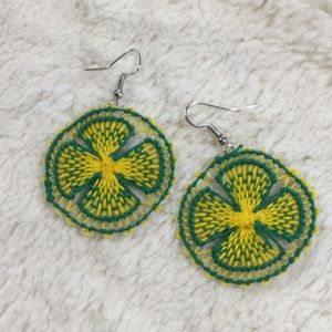 NEW Spiderweb Lace Earrings  HANDMADE - Paraguay